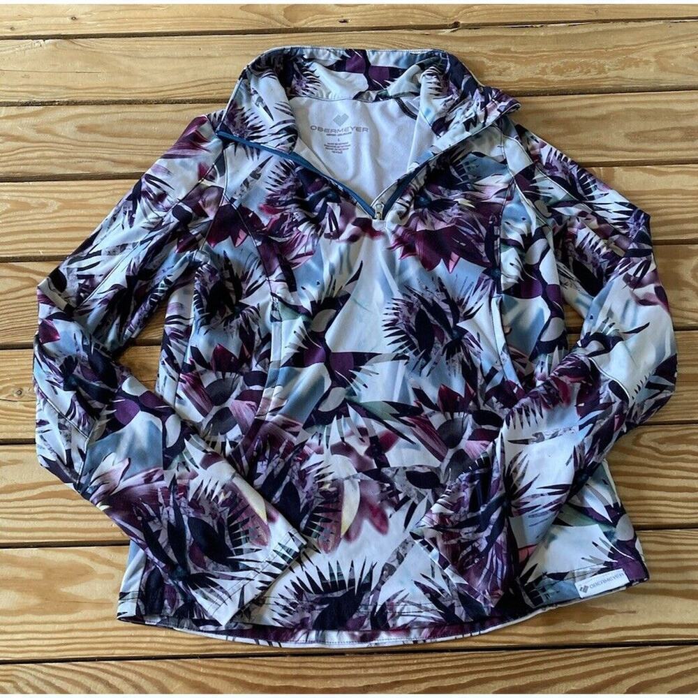 Obermeyer Patterned 1/4 Zip Jacket Size Large Wom… - image 1